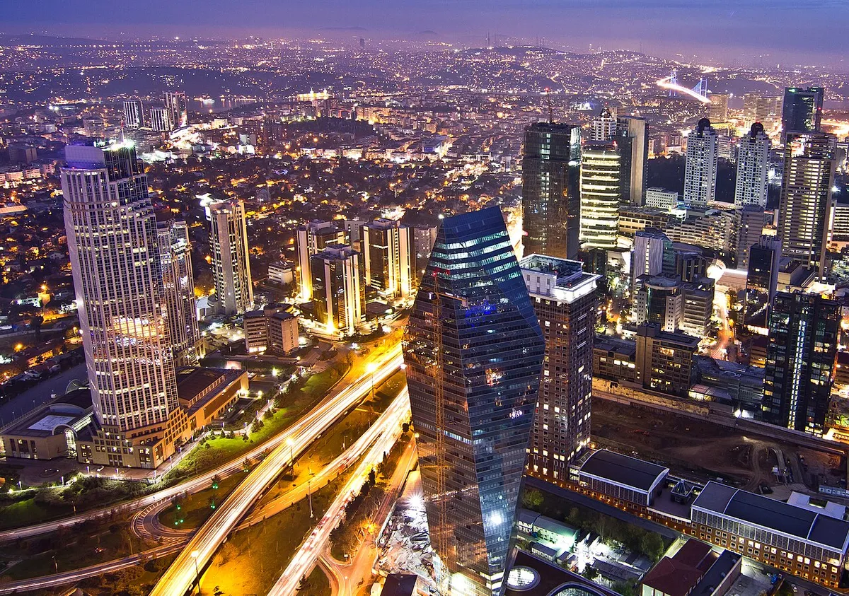 Istanbul Levent financial district skyline